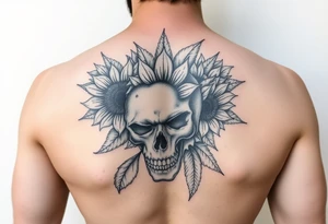 medusa with sunflowers tattoo idea