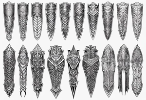 Dragonscale Leg armor symmetrical tattoo idea