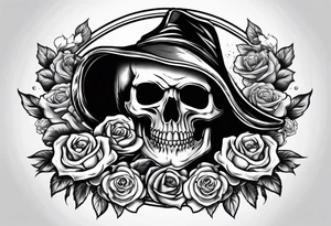 Reaper with roses and pocket watch tattoo idea
