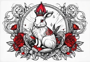 Red queen dead rabbit fairtale tattoo idea