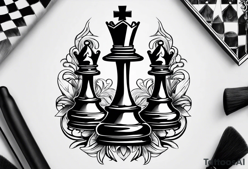 King chess piece tattoo idea