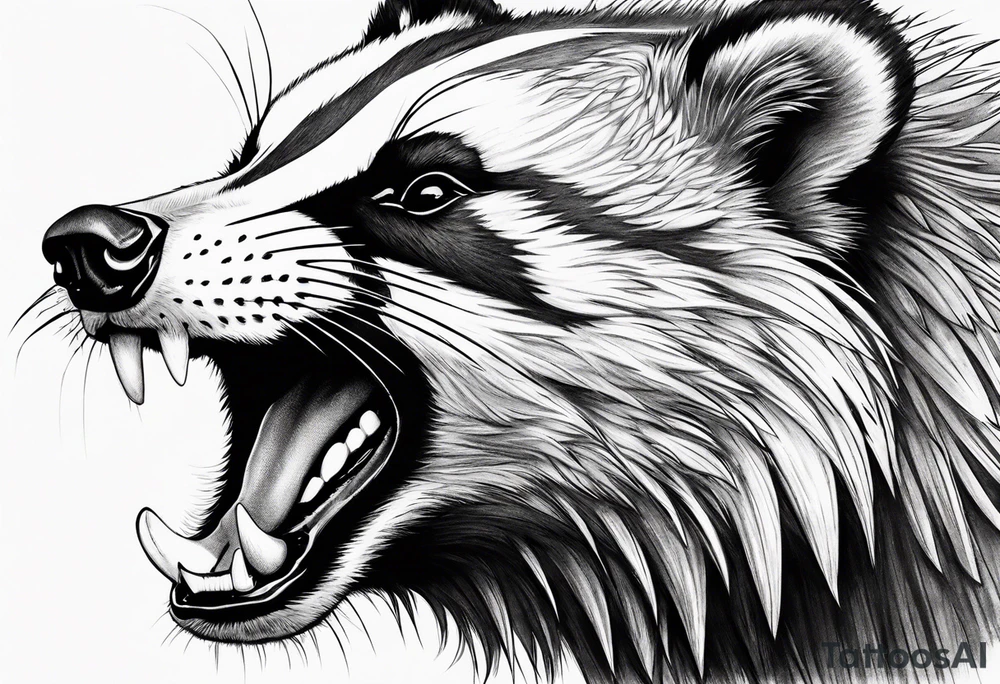 aggressive badger/wolverine tattoo idea