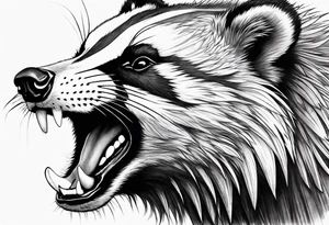 aggressive badger/wolverine tattoo idea