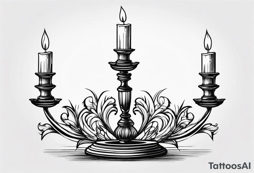 vintage candle holder with a broken candle stick tattoo idea