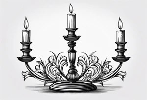 vintage candle holder with a broken candle stick tattoo idea