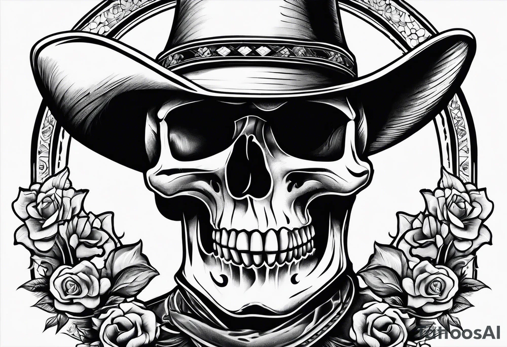 cowboy skull tattoo idea