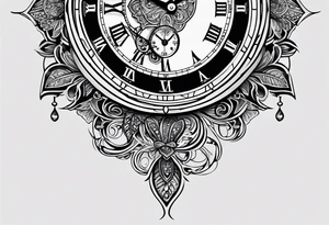 Montre indiquant 10h 20 avec deux flèches qui traversent tattoo idea