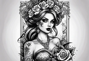 Zombie Queen of diamonds tattoo idea