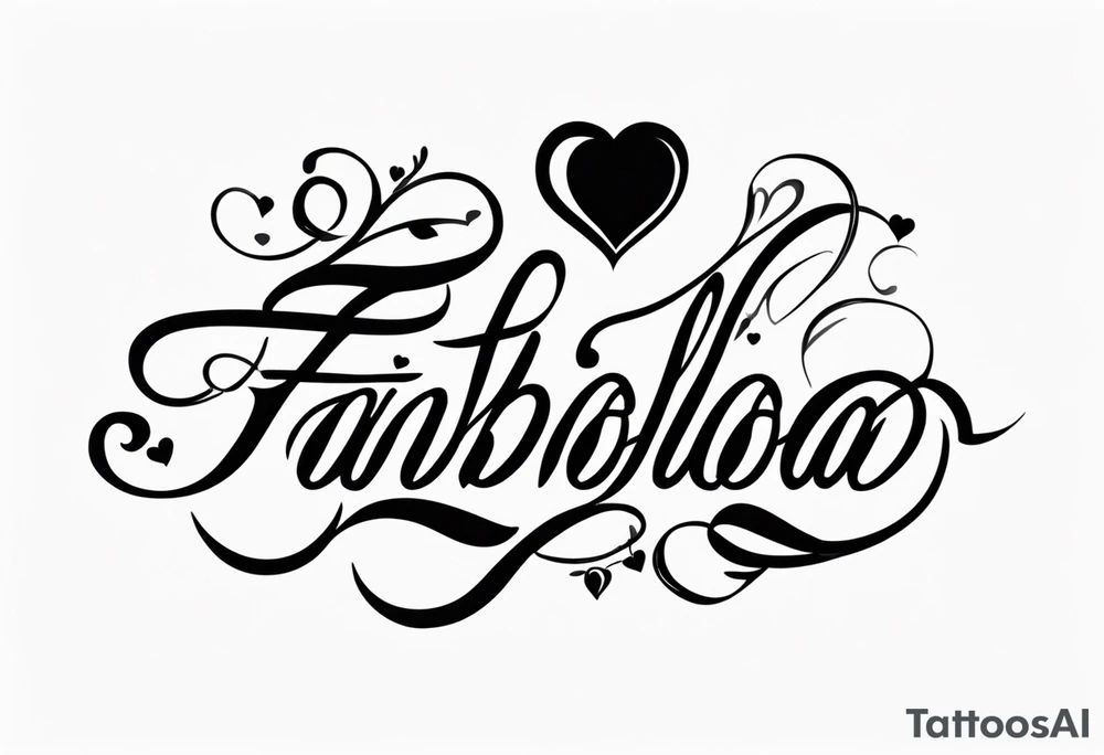 A tattoo that has the name Fabiola and that’s cursive and it has a type of heart. And that fits on my forearm tattoo idea