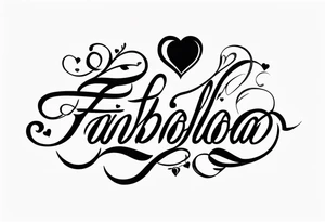 A tattoo that has the name Fabiola and that’s cursive and it has a type of heart. And that fits on my forearm tattoo idea