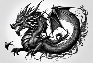 Dark rebelion xyz dragon back tattoo idea