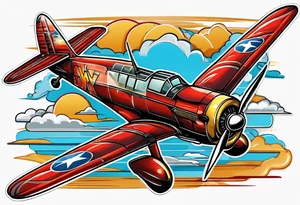Airplanes barbwire tattoo idea