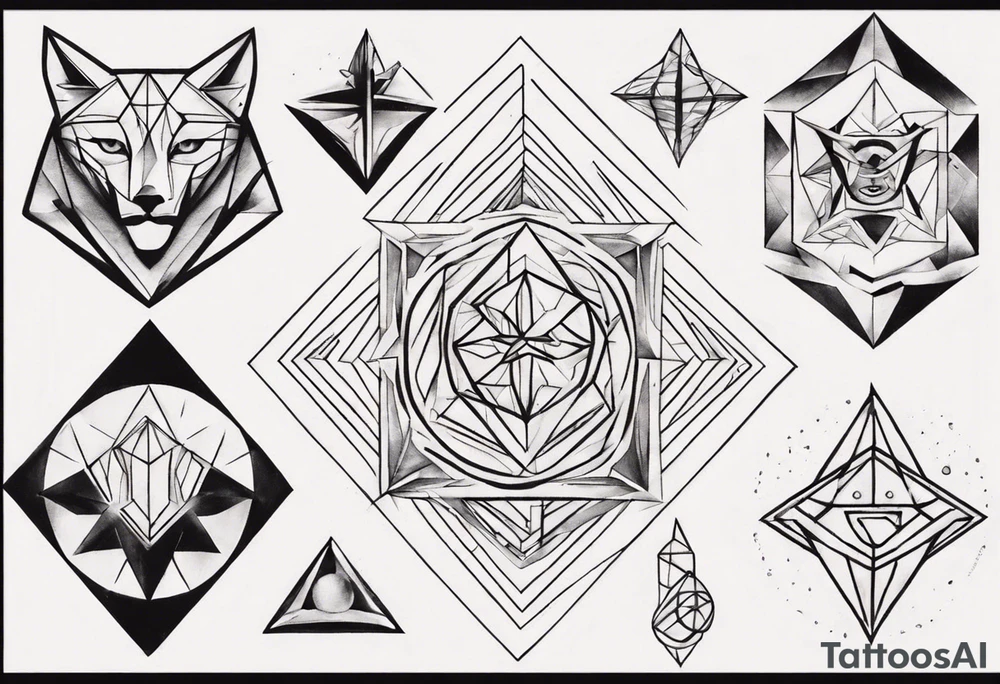 Geometric tattoo on full chest tattoo idea