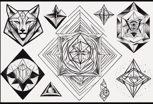 Geometric tattoo on full chest tattoo idea