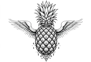 Majestic pineapple, crown, diamonds, vagina, anus tattoo idea