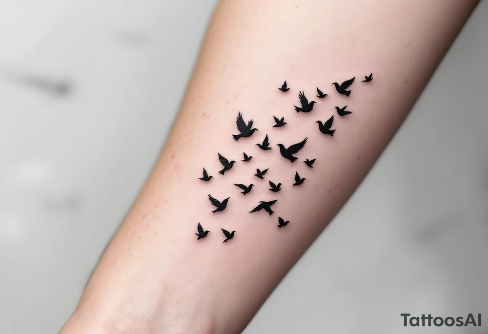 Glasses that turn into birds
The temples of the glasses smoothly turn into a flock of birds, which symbolizes freedom from the limitations that were previously caused by poor eyesight. tattoo idea