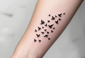 Glasses that turn into birds
The temples of the glasses smoothly turn into a flock of birds, which symbolizes freedom from the limitations that were previously caused by poor eyesight. tattoo idea