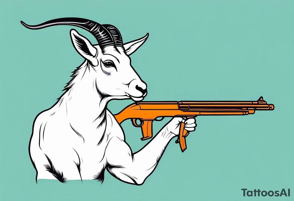 capricorn with sunglasses and a shotgun tattoo idea