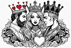 king and queen of hearts tattoo idea