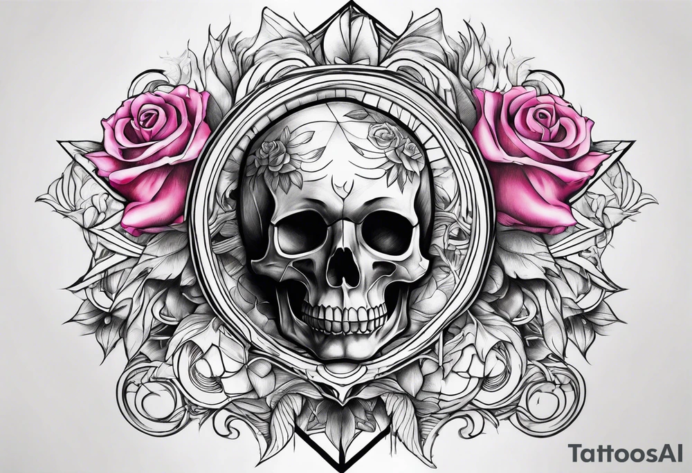 Pink Floyd skull rose tattoo idea
