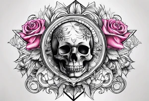 Pink Floyd skull rose tattoo idea