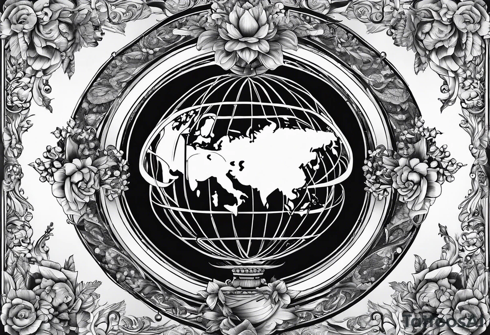 Globus with europe in de middle tattoo idea