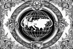 Globus with europe in de middle tattoo idea