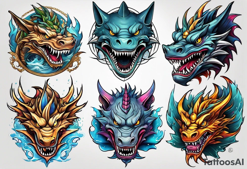 Shark dragon tattoo idea