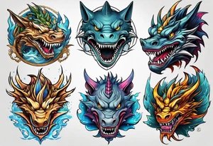 Shark dragon tattoo idea
