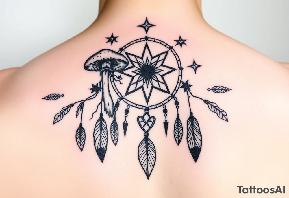 Mushrooms dreamcatcher
Stars tattoo idea
