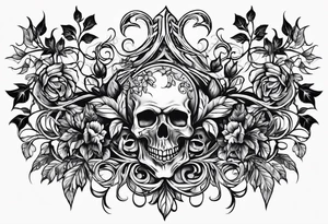 Leafy vines with grave tattoo idea