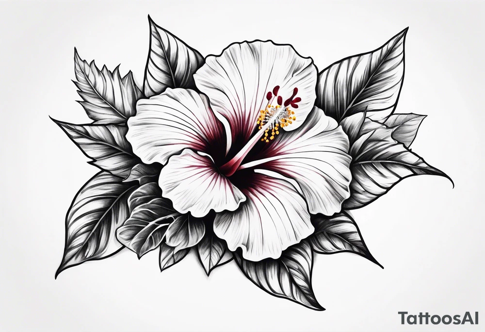 a hibiscus flower branch starting from wrist to shoulder, going around whole arm tattoo idea