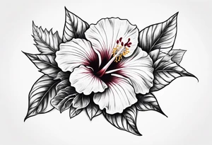 a hibiscus flower branch starting from wrist to shoulder, going around whole arm tattoo idea