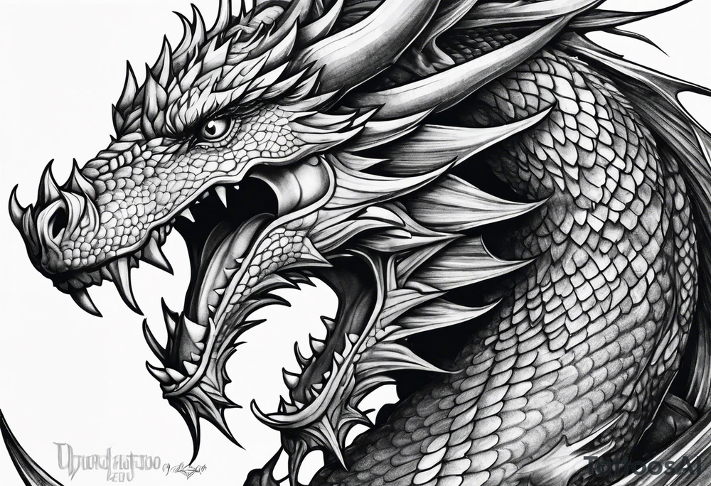 fantasy dragon tattoo idea