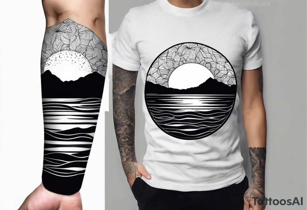 minimalistic ocean sunset tattoo on forearm tattoo idea minimalistic ocean sunset tattoo on forearm tattoo idea