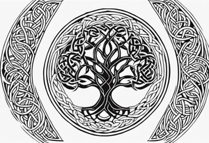 Simple celtic tree of life tattoo idea