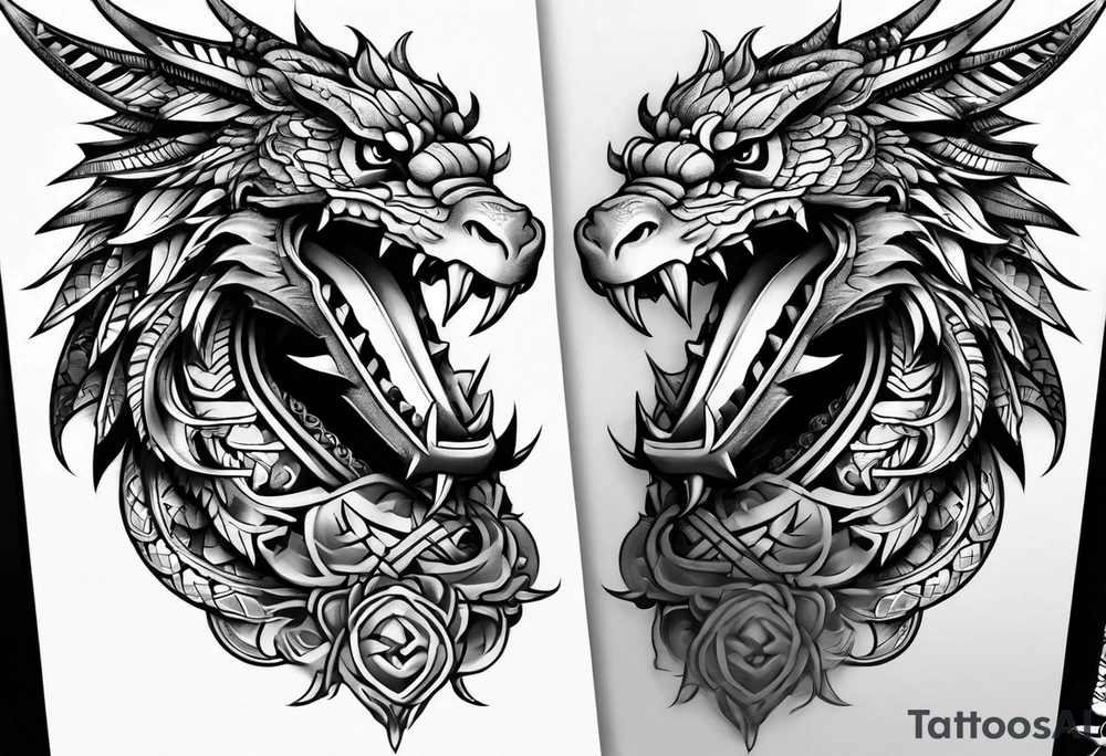 quetzalcoatl sleeve tattoo idea