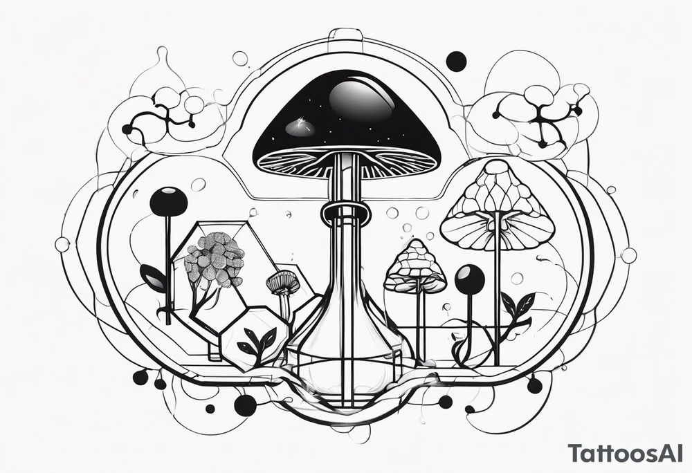 psilocybin and seotonin chemical structure tattoo idea