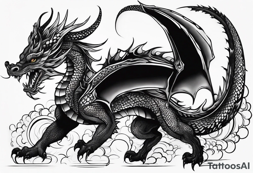 black dragon tattoo idea
