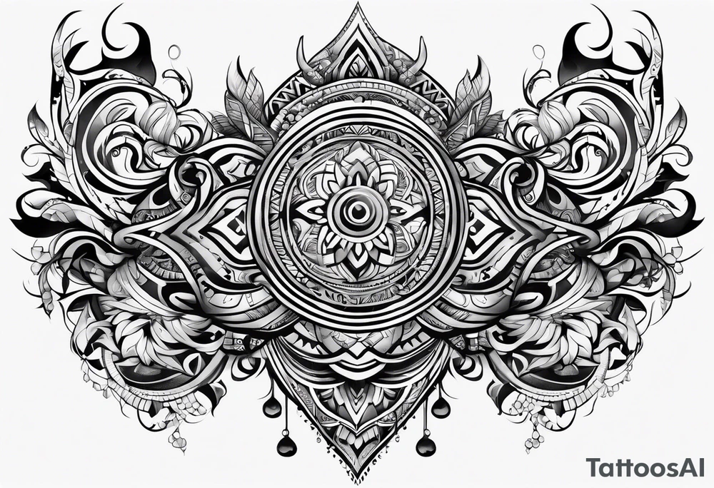 Full arm tribal tattoo idea