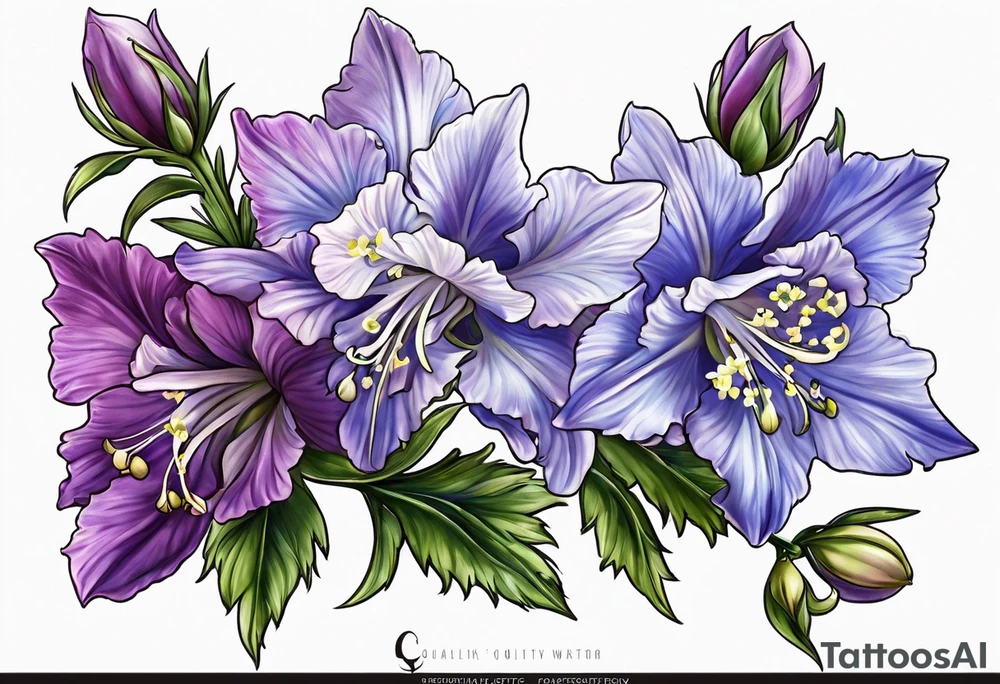larkspur flower tattoo idea