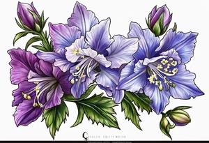 larkspur flower tattoo idea