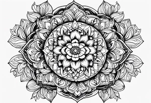 Mandala with freshia flowers tattoo idea