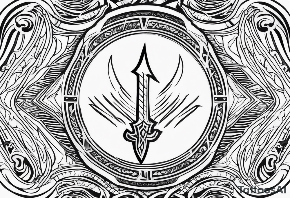 Valhalla sword shield lightning tattoo idea