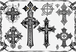 Cross with the number 4 tattoo idea