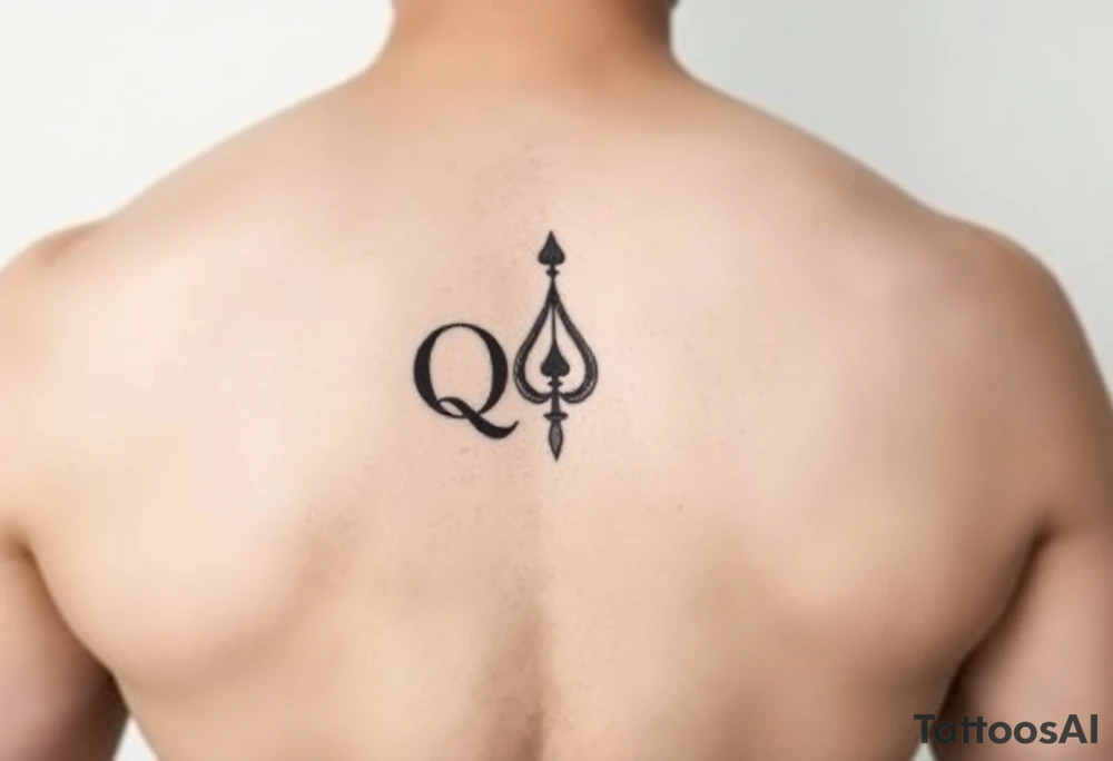 a Q and a spade tattoo idea