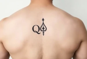 a Q and a spade tattoo idea