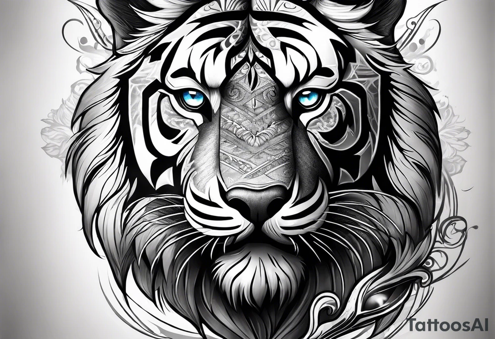 Loup tigre noel tattoo idea