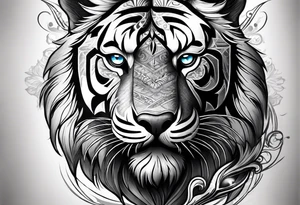 Loup tigre noel tattoo idea