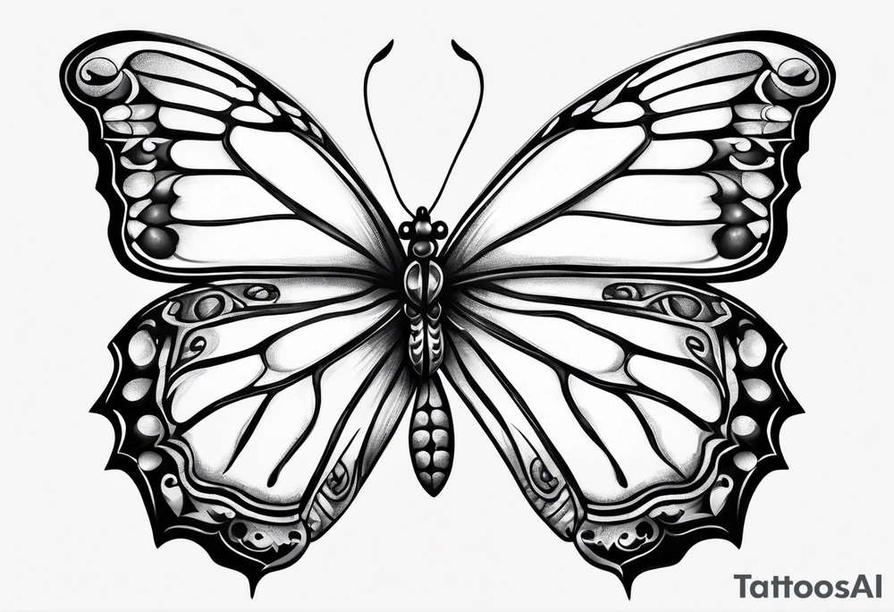 dark butterfly tattoo idea
